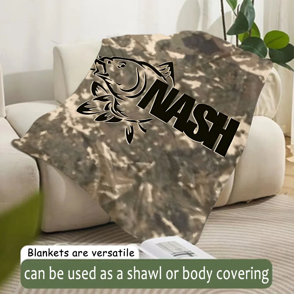 Printed Blanket Nash Fishing Logo Picnic Blankets Warm Blanket Soft and Comfortable Blanket Home Travel Birthday Gift 2
