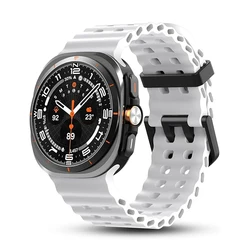 Premium Silicone Sport Strap for Samsung Galaxy Watch - Ultra - Durable and Comfortable Bracelet Band (White)