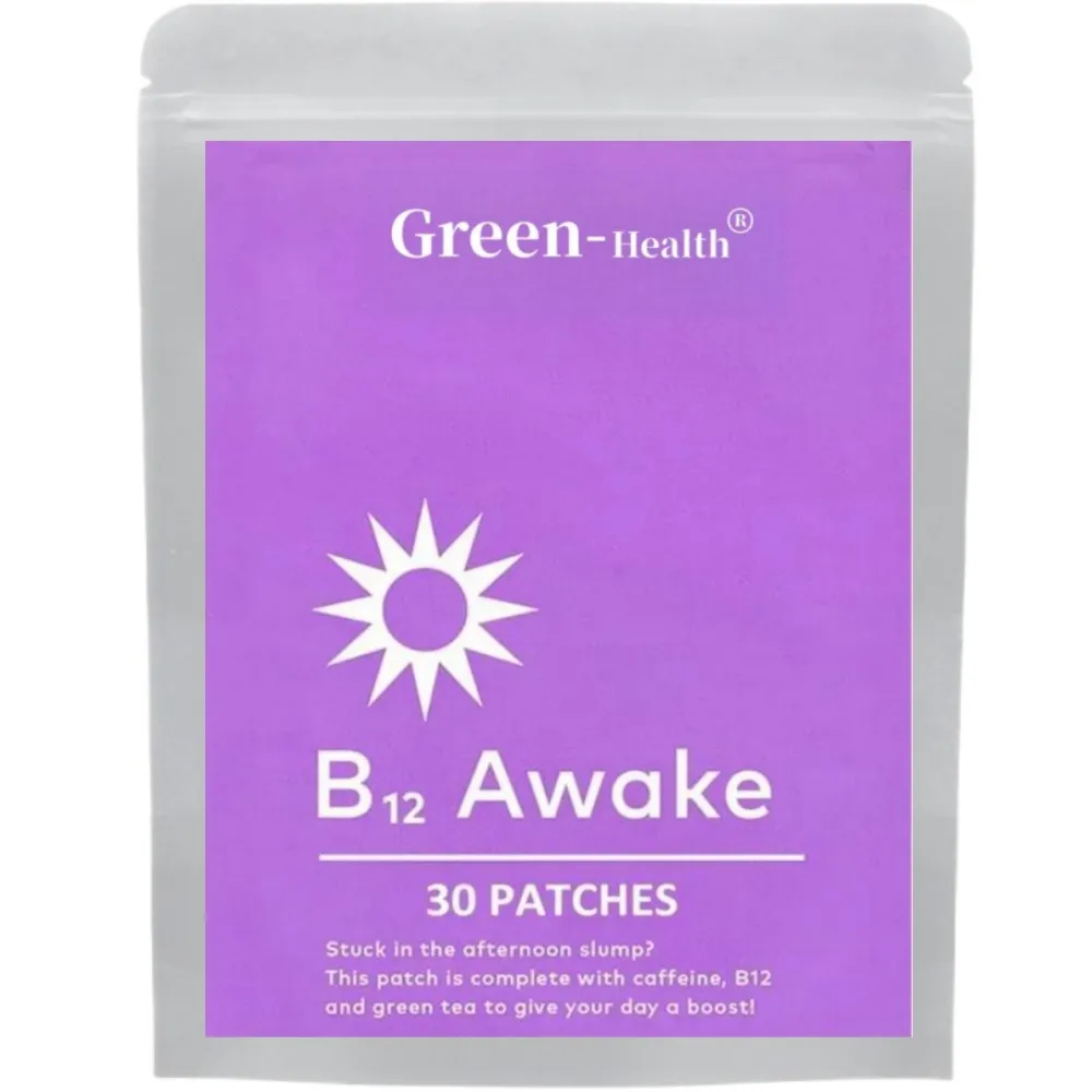 

B12 Awake Transdermal Patches with Plant-Based Ingredients, Infused with Caffeine, B12, and Green Tea Extract 30 Patches