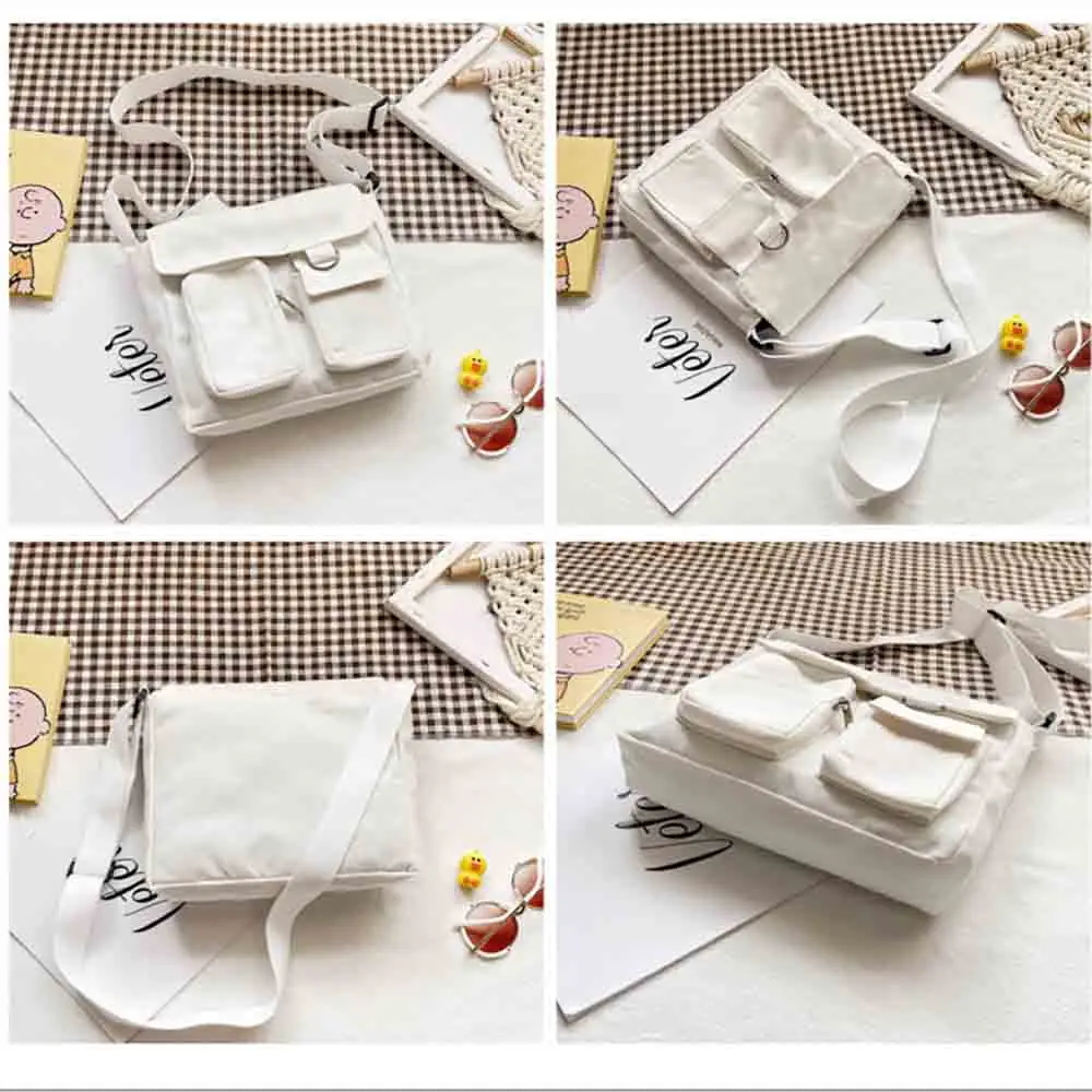 Messenger Bag Women Shopping Crossbody bag Flower color Series Large Capacity Unisex Simple Casual Travel Canvas Shoulder bags