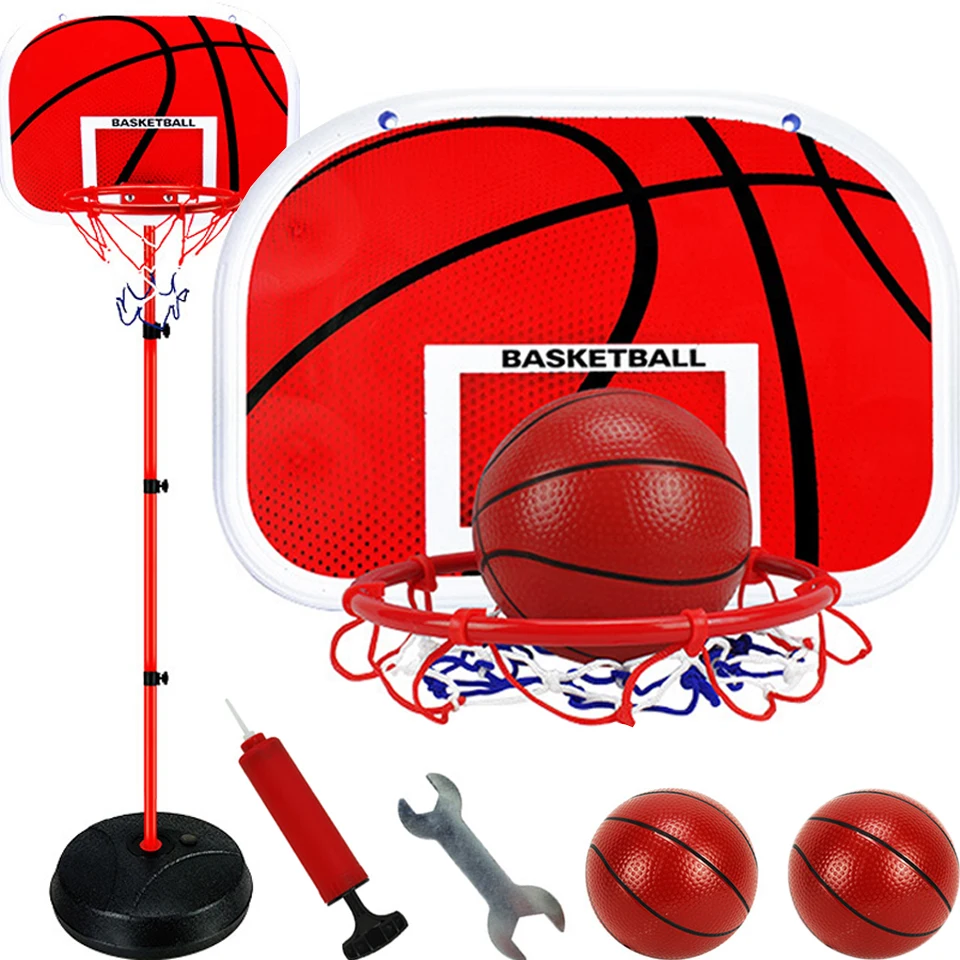 63*165cm Adjustable Basketball Hoop Stand Rack for 1-14 Age Kids Baby Outdoor Indoor Ball Sport Backboard Rim Shoot Children Toy
