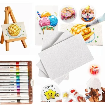 Con penne da disegno Kit di pittura con texture magica con 10 carta per pittura in schiuma 12 pennarelli Penne da disegno a bolle fai-da-te per pittura artistica artigianale