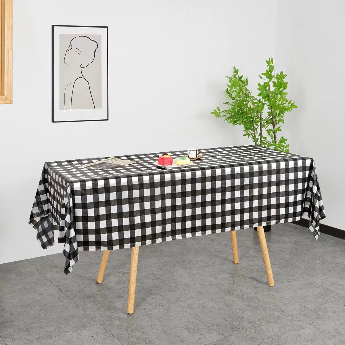 1/2/3 Stück Einweg-Tischdecken mit rotem Gingham-Karomuster für Partys, rechteckige Party-Tischdecke für Picknick, Bauernhof, Geburtstag, Hochzeit – Detail 6