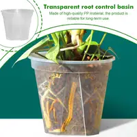 Transparent Plastic Pots Root Control Flower Pots With Tray Plastic Plant Pots Breathable Nursery Pots For Planting Orchids 5