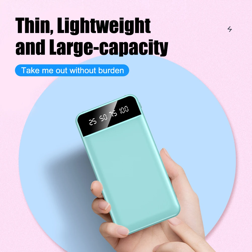 Portable Power Bank 20000mAh 5V/2A Dual USB for iPhone 14 15 Heating Vest Socks