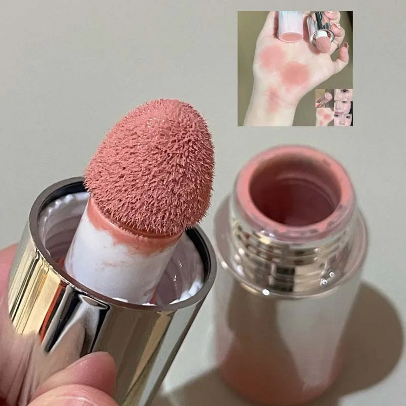 5colors Liquid Blush Matte Waterproof Blush Sponge Brush Head Natural Lasting Breathable Cheek Face Blusher Contour Makeup Women