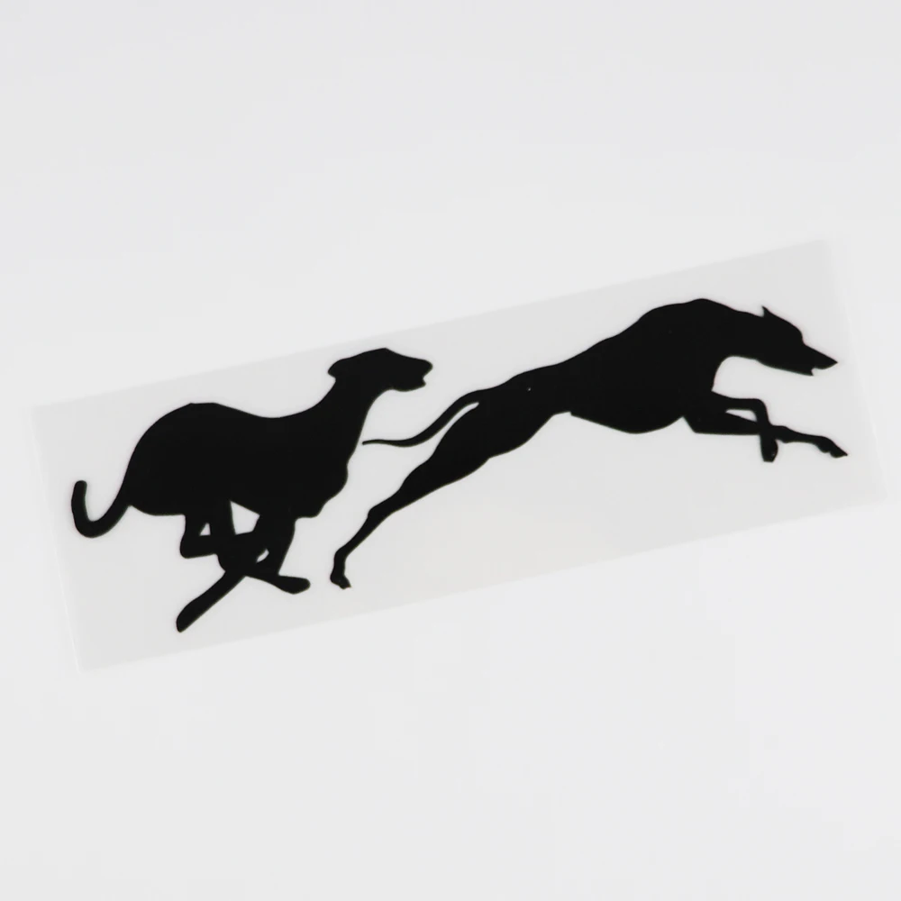 Pair Of Running Greyhounds Vinyl Window Decal - 2.5x7 Inches, 6-Year Outdoor Rated, Easy To Apply