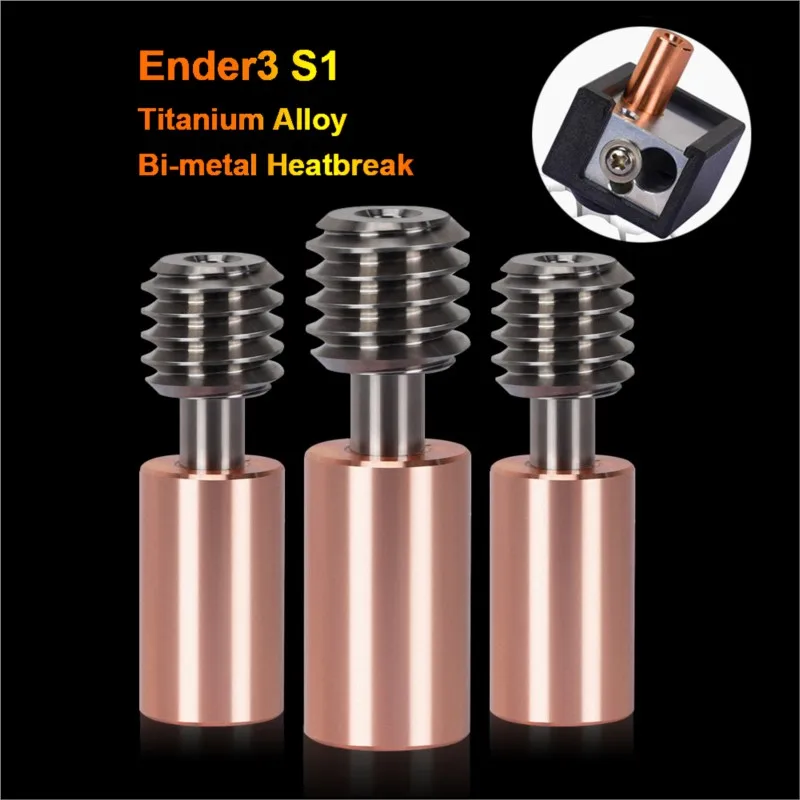 Ender-3 S1 Bi-Metal Heatbreak 3D Printer Parts Hotend Titanium Alloy Bimetal Throat for Ender 3 S1 S1 Pro Sprite Extruder