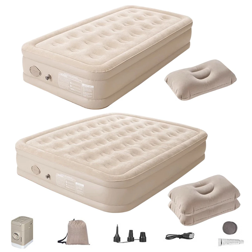 Inflatable Camping Mattress Air Pump Pillow Air Cushion Bed for Camping Tent camping sleeping pad