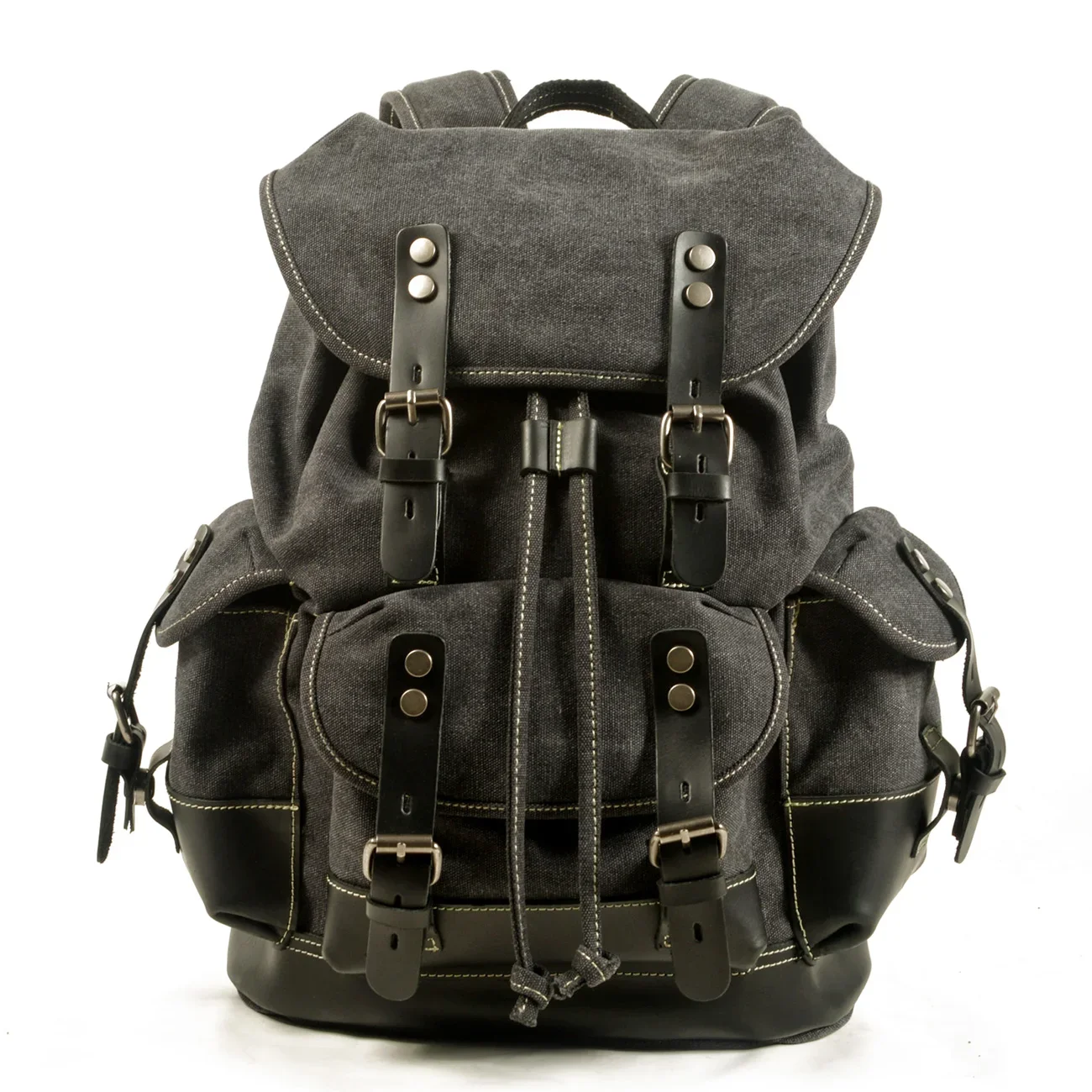 Canvas Leather Casual Backpack for Men