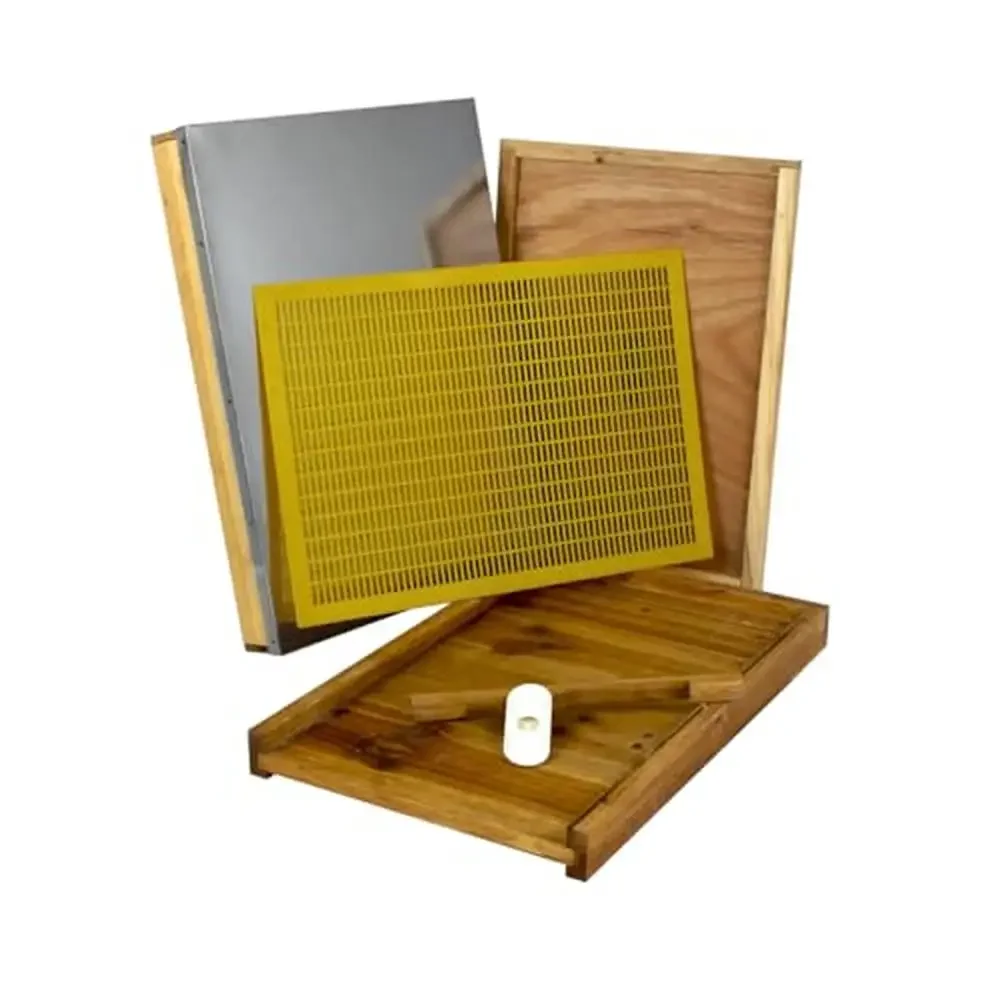 Langstroth Beehive Starter Kit with 8 Frame Deep Box & Accessories Dip in Beeswax High Quality Dovetail Joints CellTech Frames