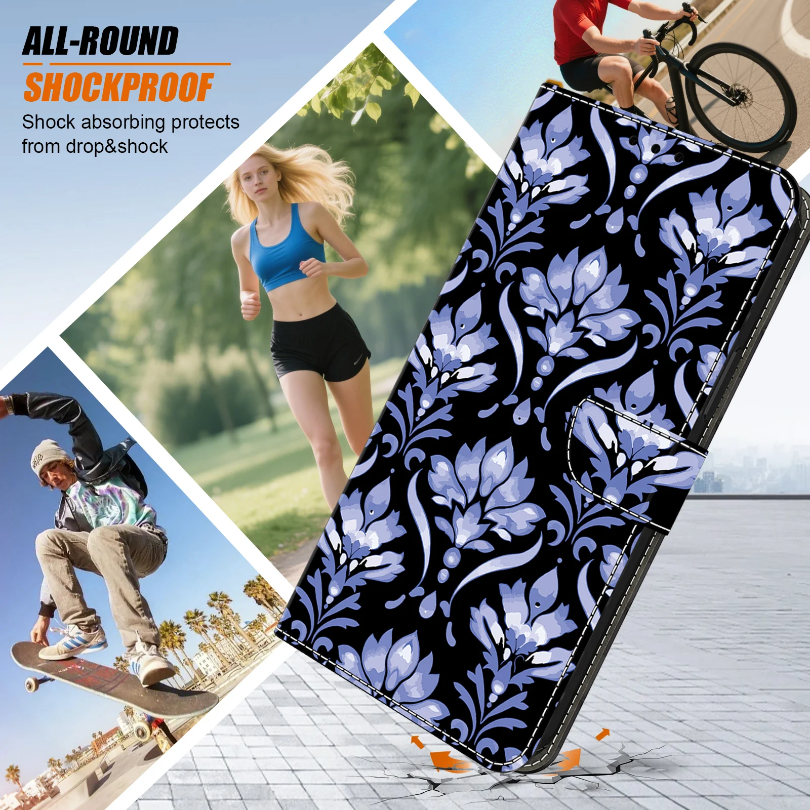 Premium 3D Magnetic Flip Leather Wallet Phone Case