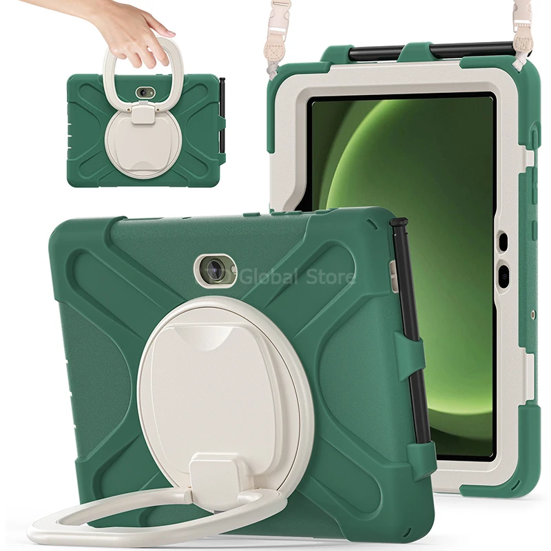 Rugged 360° Rotating Kickstand Tablet Case with Built-in Holder