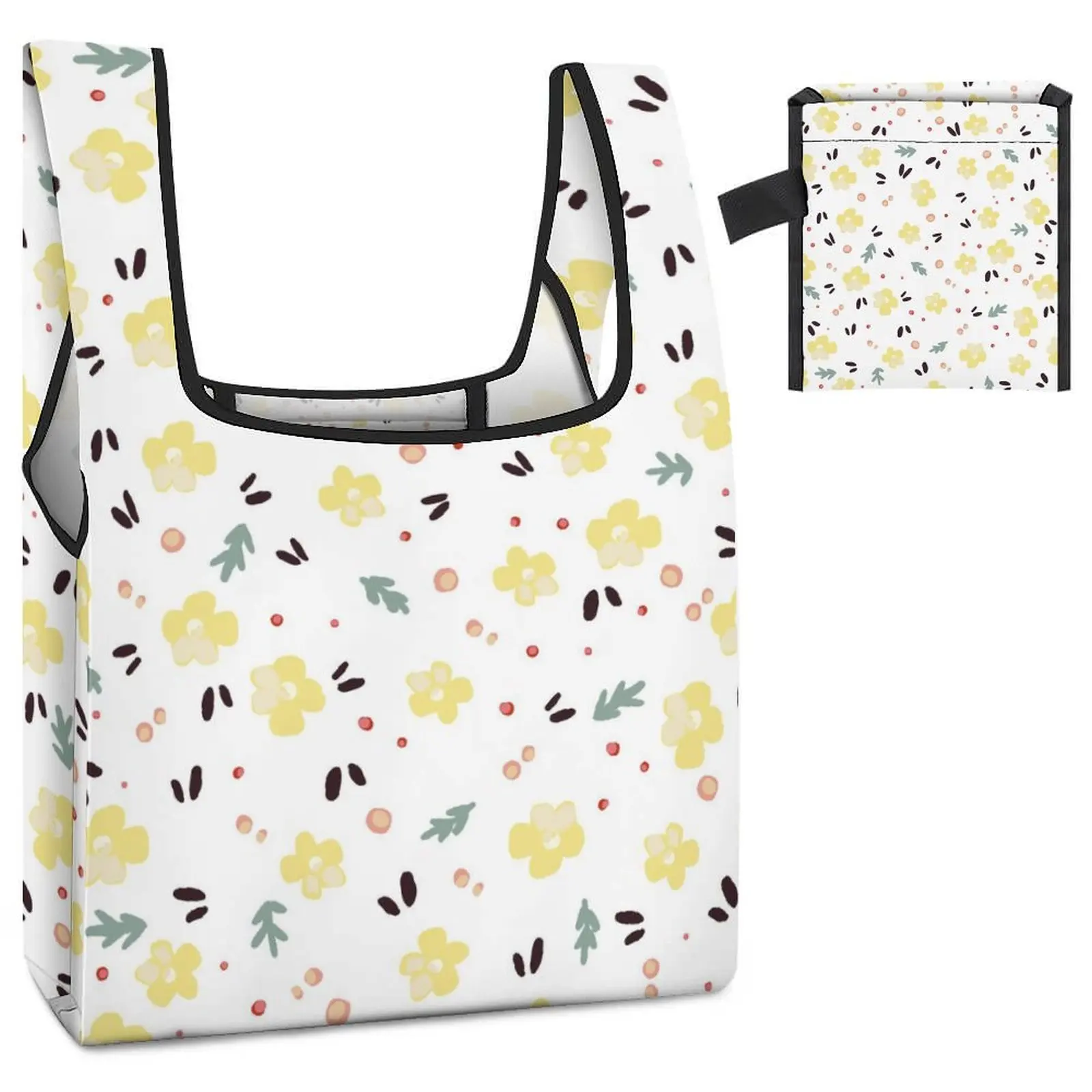 Customized Printed Collapsible Supermarket Shopping Bags White Simple Printing Grocery Bag Clothing Shoes Packaging Cloth Bags