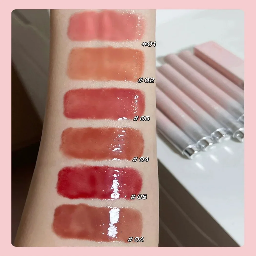 Lip Makeup Lip Glaze Lip Tint Lip Gloss Jelly Solid Lip Gloss Hydrating Mirror Red Brown Lipstick Clear Moisturizing Lips Tint Nature Nude