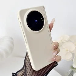 Skin - Friendly Solid Color Phone Case with Magnetic Central Axis and Front Frame Back Cover for Vivo X Fold3 Pro (Beige)