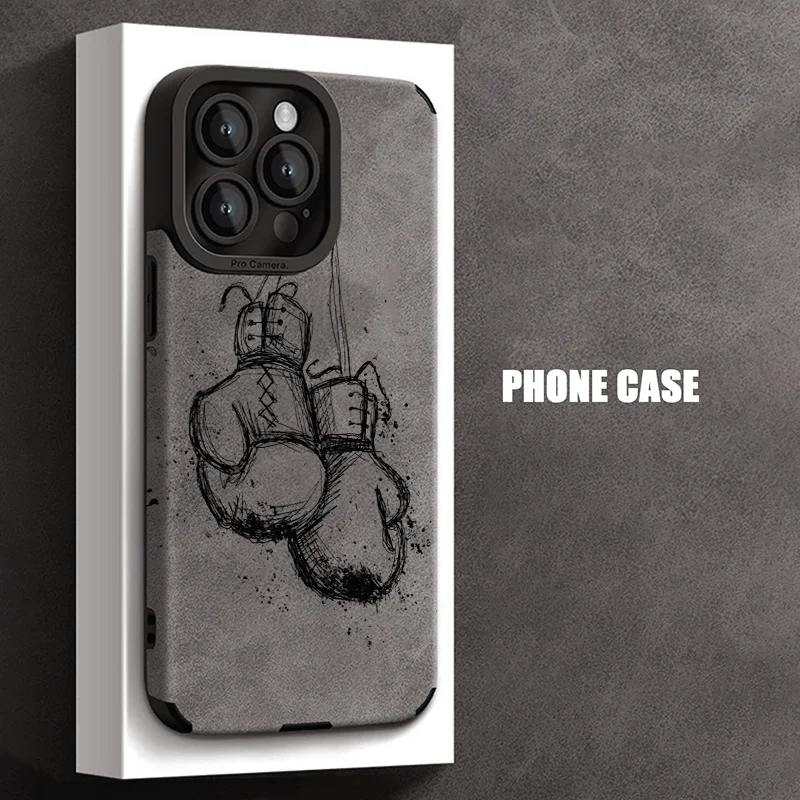 Chic Boxing Gloves Faux Leather Phone Case Bumper Cover