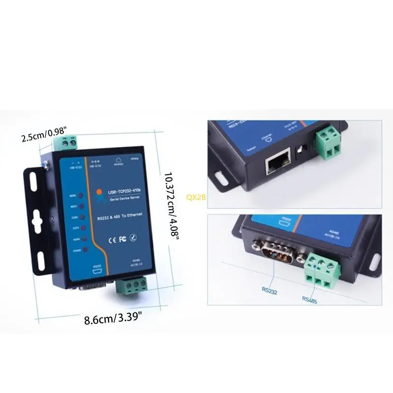 산업용 2 직렬 RS232/RS485 410s WIFI/이더넷 양방향 투명 전송 서버 Modbus