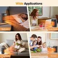 Компактный тепловентилятор мощностью 1500 Вт с дистанционным управлением, 3 режимами нагрева, тихая работа, защита от перегрева и опрокидывания, портативный для дома и офиса — изображение 5