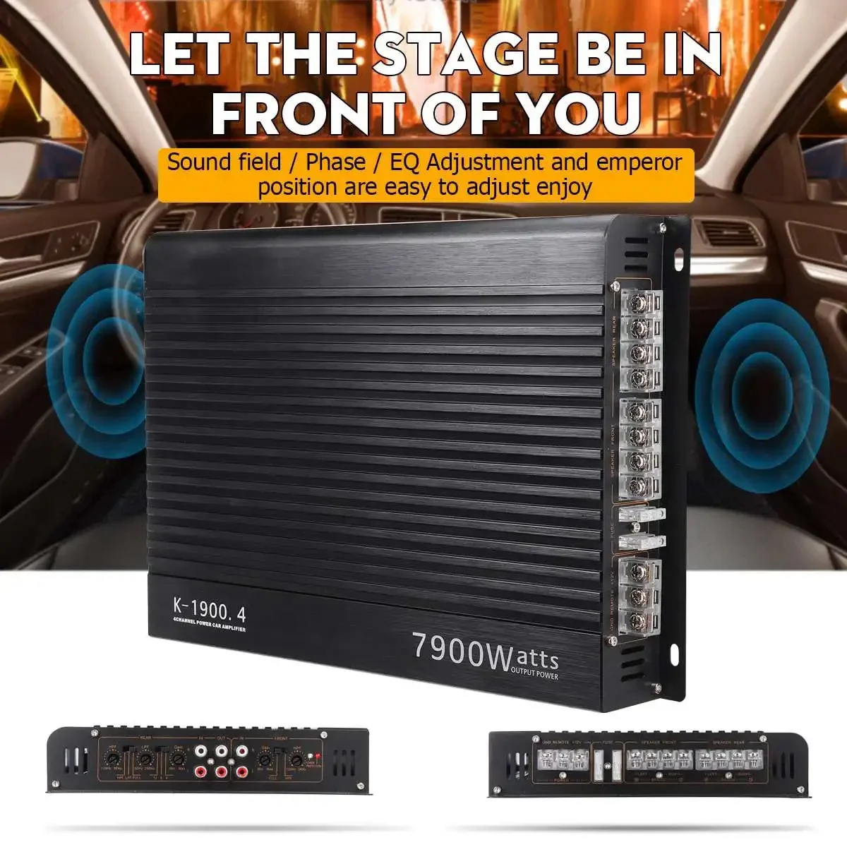 SCLS 12V 7900W 자동차 앰프 4 채널 강력한 자동차 오디오 서브 우퍼 알루미늄 차량 전원 스테레오 앰프 자동차 사운드 앰프