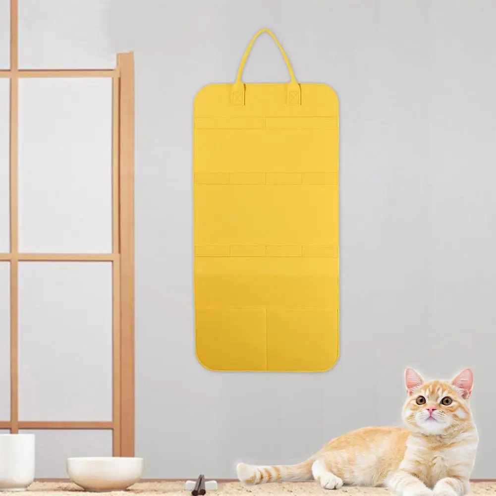 

Foldable Pet Toy Storage Bag Efficient Cat Teaser Wand Toy Storage Solutions Hanging Bags for Organizing Pet Accessories Saving