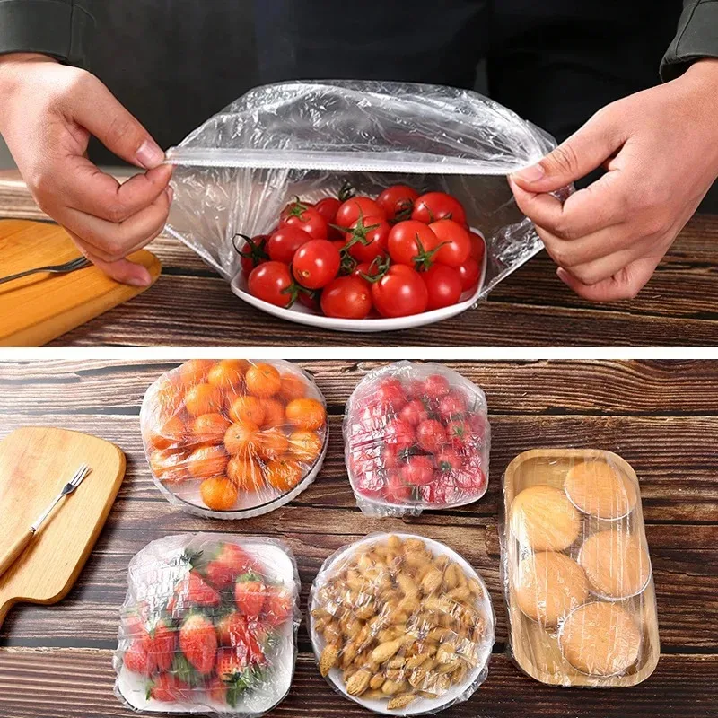 50-500PCS Reusable Food Cover, Plastic Packaging Bowl, Elastic Food Cover, Kitchen Food Preservation Bag, Elastic Board Cover