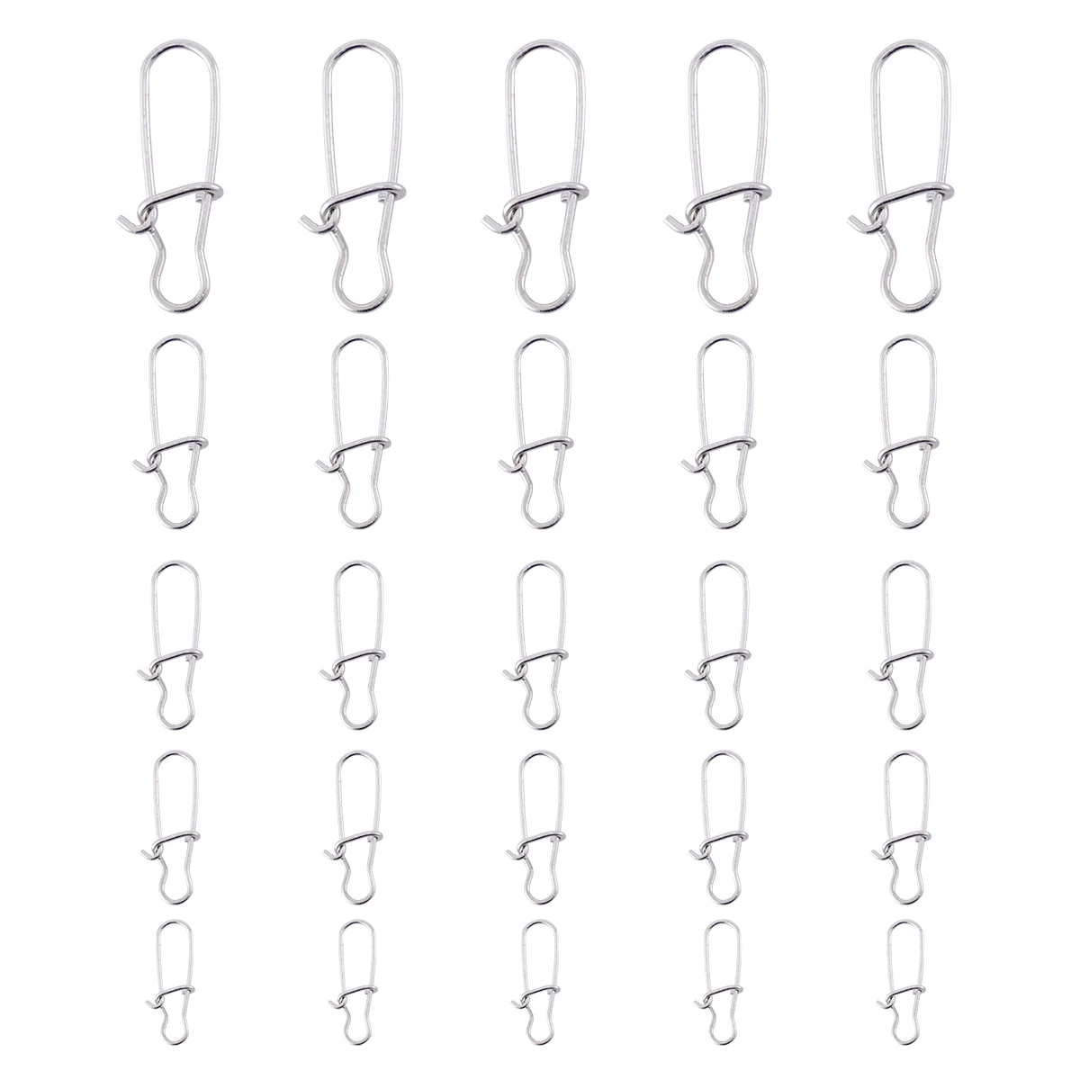 

50pcs Fishing Lure Hook Connector Stainless Steel Lock Snap Swivel Bait Hook Fishing Supplies