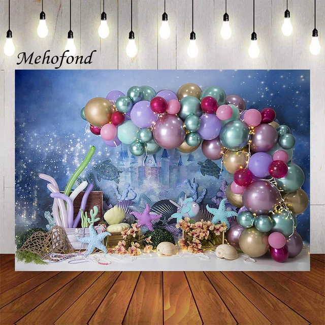 Mehofond Photography Background Under The Sea Mermaid Balloon