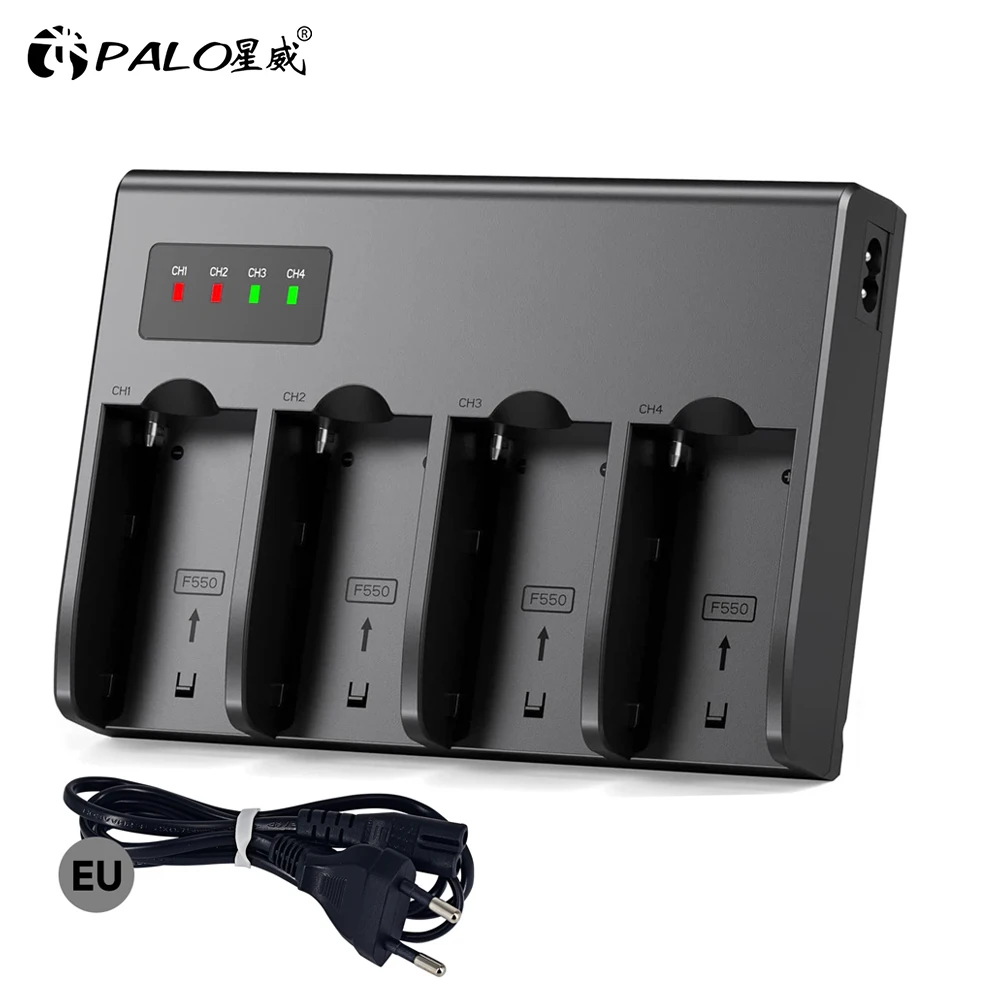 

PALO 4 Slots NP-F960 970 NP F970 NPF970 LED battery charger Fast charge for Sony F930 F950 F770 F570 CCD-RV100 NP-F550 NP-F770