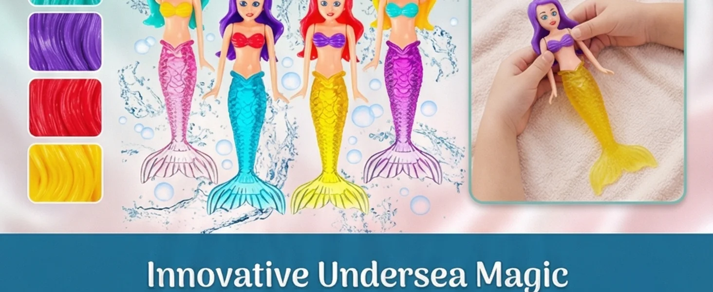 High-Quality Mermaid Diving Toys, Mermaid Bathtub Toys, Mermaid Swimming Pool Toys, Children's Boys' & Girls' Adult Swimming Pool Games