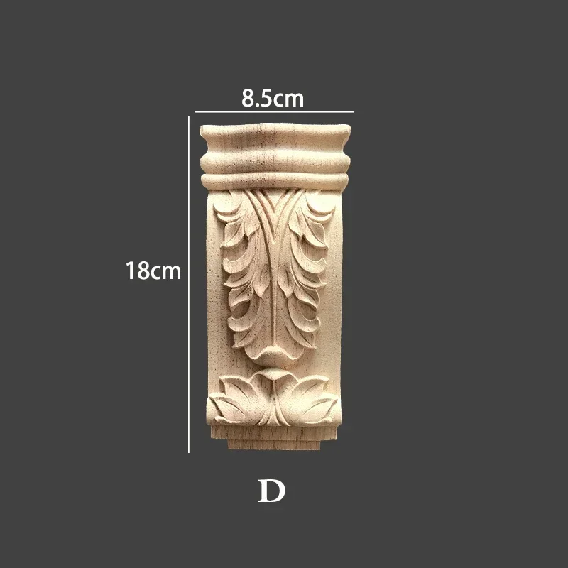 Solid Wood Roman Columns European Style Background Wall Carved