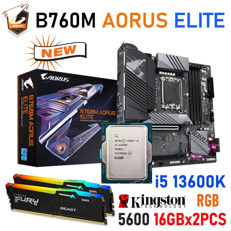 Intel Core i5 13600K CPU Combo With LGA 1700 Gigabyte B760M AORUS ELITE