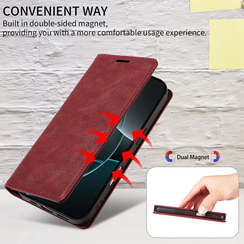 Premium Magnetic Flip Leather Wallet Case - Durable and Stylish Protection