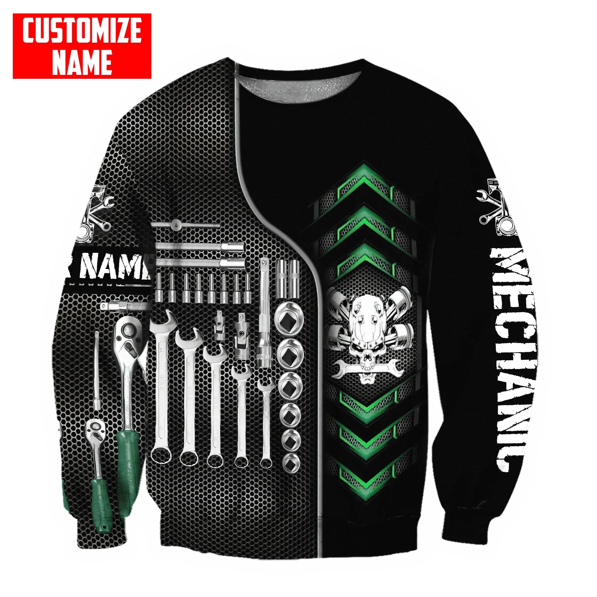 Personalized Name Mechanic Tools 3D All Over Printed Men Hoodie Unisex Hooded sweatshirt Streetwear Casual zipper hoodies DK489