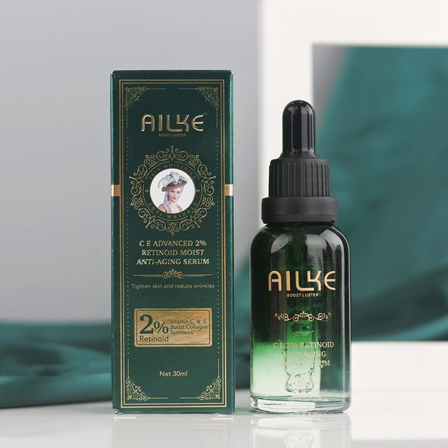Ailke-Vitaminok C&E Előrehaladott 2% Retinoid Arc Szérum, Öregedésgátló Retinol Szérum A Bőr Ragyogására, Izzó, Hidratáló - Image 2