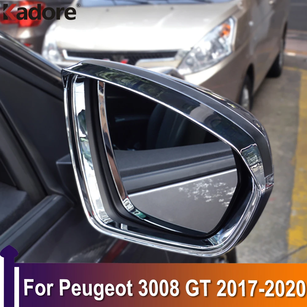 Rétroviseur Qui Ne Se Rabbat Plus Peugeot 3008 Rétroviseur de voiture avec protection contre le soleil et la pluie,  garniture de porte latérale, accessoires pour Peugeot 3008 GT 2017 2018  2019 2020 | AliExpress