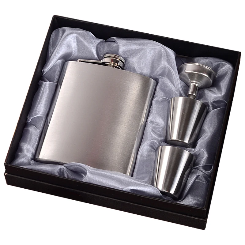 

Ultra-light and portable non-stainless steel wine bottle with funnel 8Oz wine bottle funnel 4-piece set of stainless steel sake