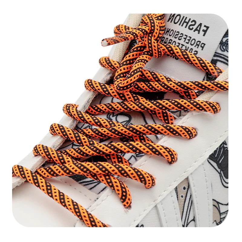 

Weiou 4.5MM Shoelaces Clothing Trendy Shoe Ropes for Sport Running Jogging Sneaker Easy Wearing Orange Lake Green Polyester Lace