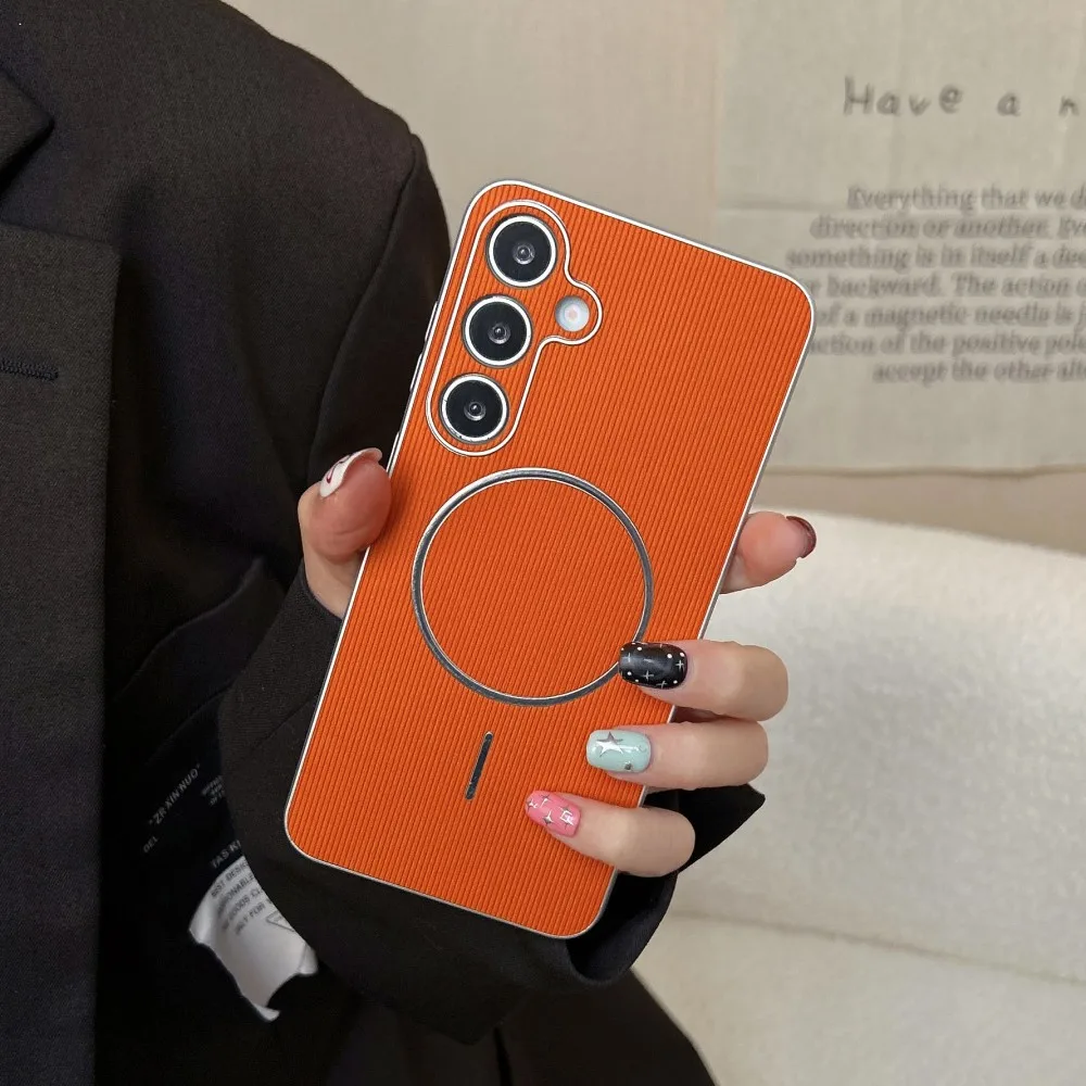 Striped Design Phone Case with Magnetic Suction