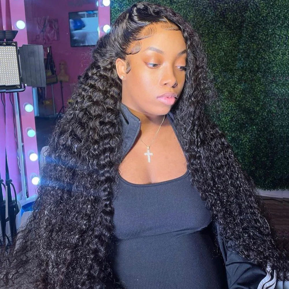

30 40 Inch 13x6 Hd 360 Full Deep Wave Frontal Wig Glueless Brazilian Water Wave Lace Front Wigs For Women Curly Human Hair Wig