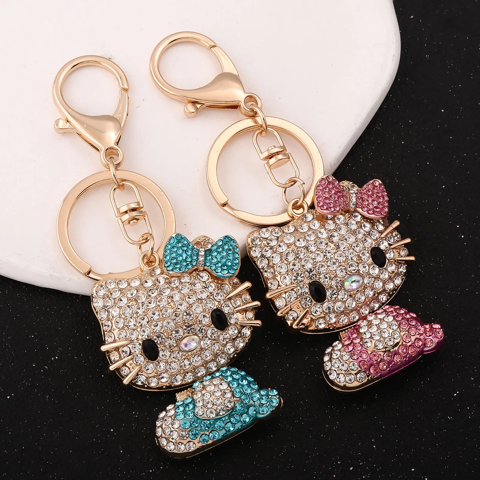 Hello Kitty Jewelry Rhinestone Crystal Kitty Cat Shape Pendant