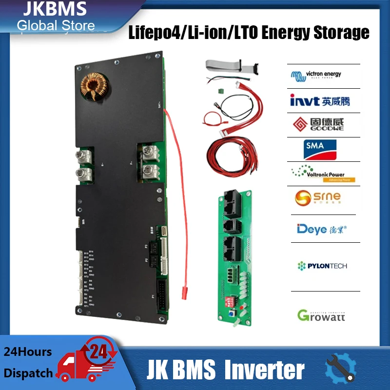 Jkbms Smart Inverter Bms 8S 16S 24V 48V 100A 150A 200A 8S-16S Lifepo4/Li-Ion/Lto Per Growatt Deye Inverter Famiglia Accumulo Di Energia
