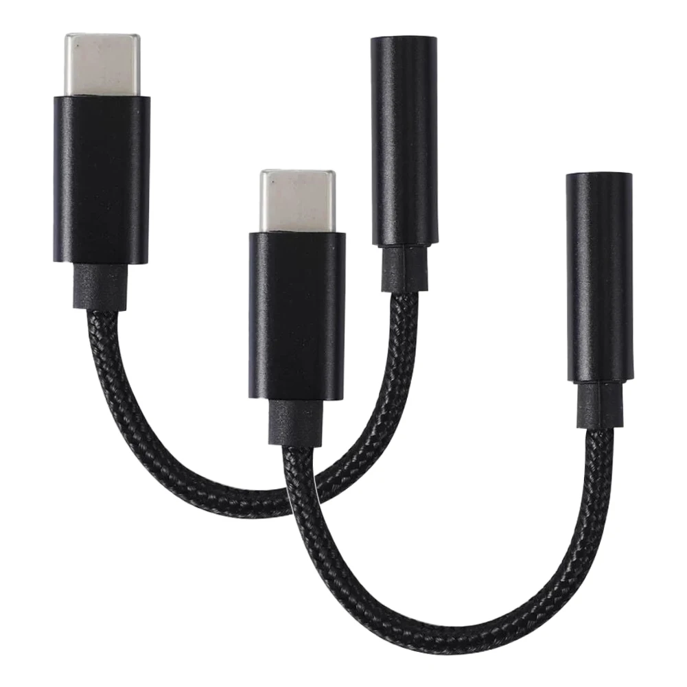 플러그 앤 플레이 알루미늄 합금 C타입 3.5mm 잭, 유연한 스마트폰, 빠른 충전 USB 어댑터, 휴대용 홈 오피스, 2 개