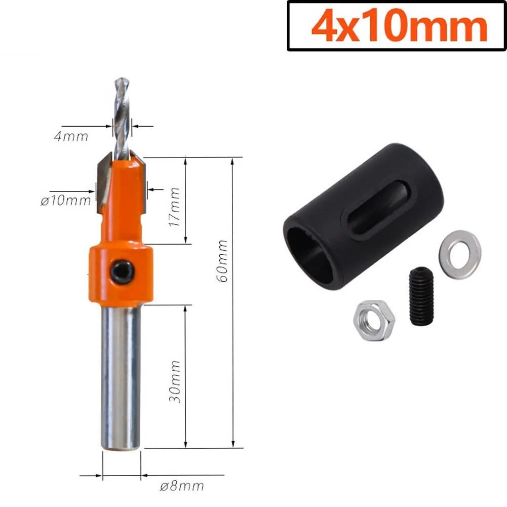 1pc 8mm Shank Woodworking Countersink Router Bit Screw Extractor With Drill Stopper Remon Demolition For Wood Milling Cutter