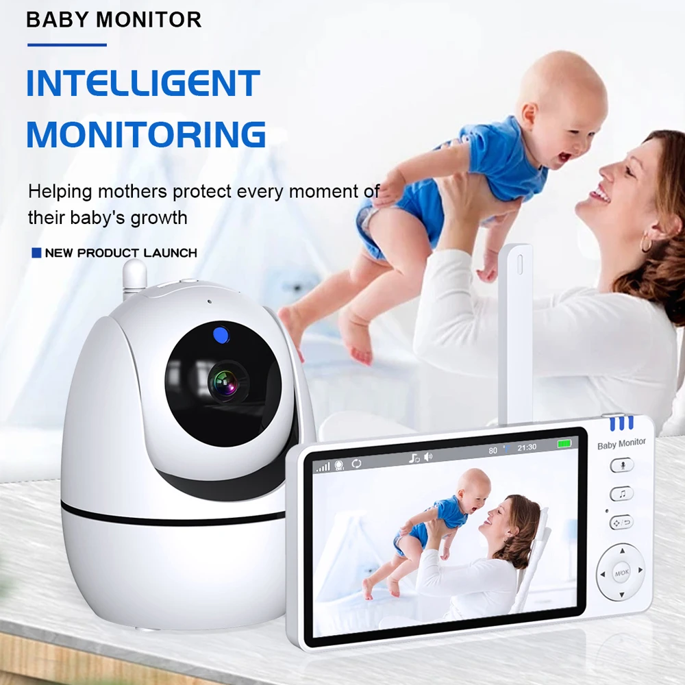 

5inch Wireless Color Smart Baby Monitor with Camera Surveillance Nanny Cam Security Electronic Babyphone Cry Babies Feeding