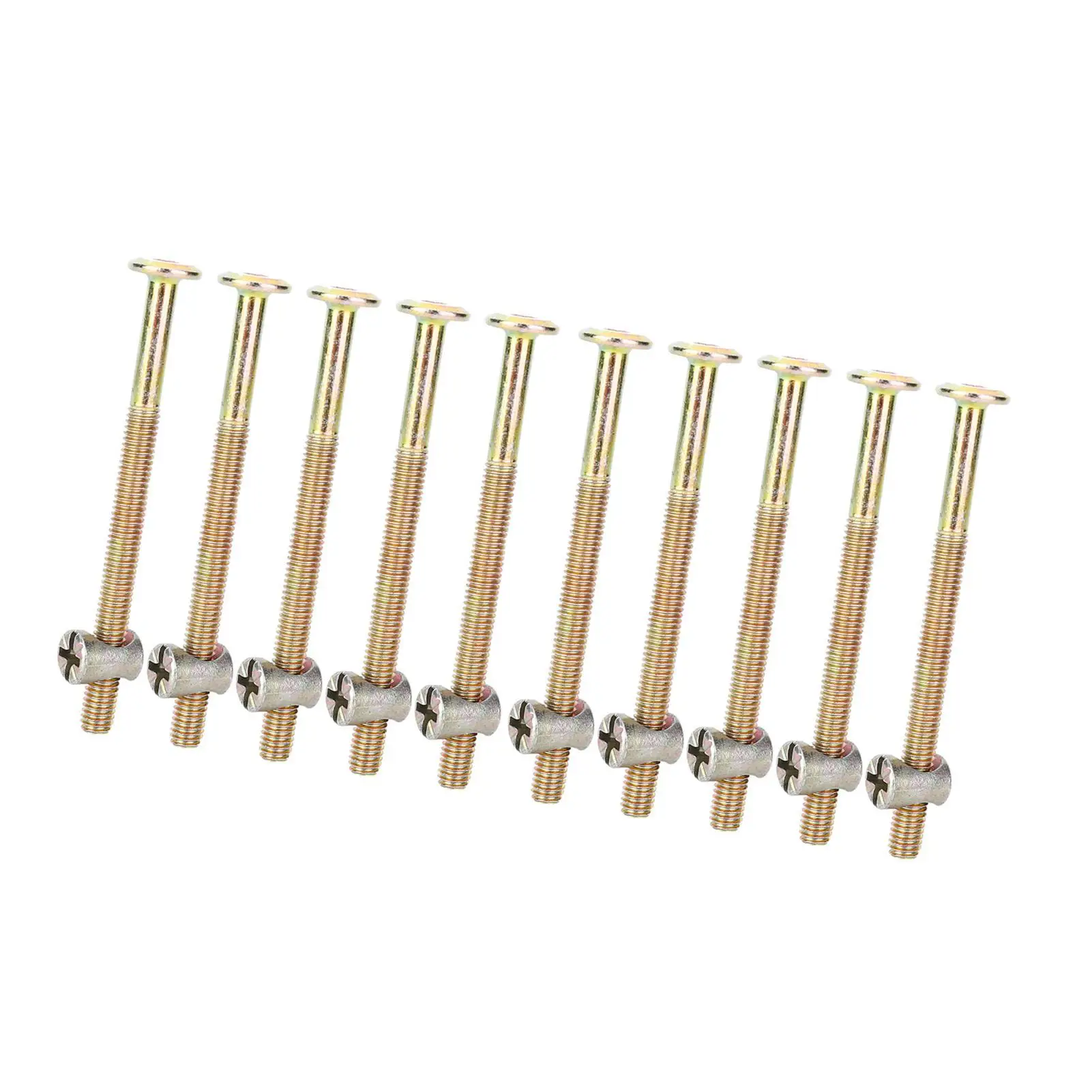 10pcs M6 6mm Furniture Bolts & Barrel Nuts-Carbon Steel Connector Fasteners for Home Repairs & DIY Projects