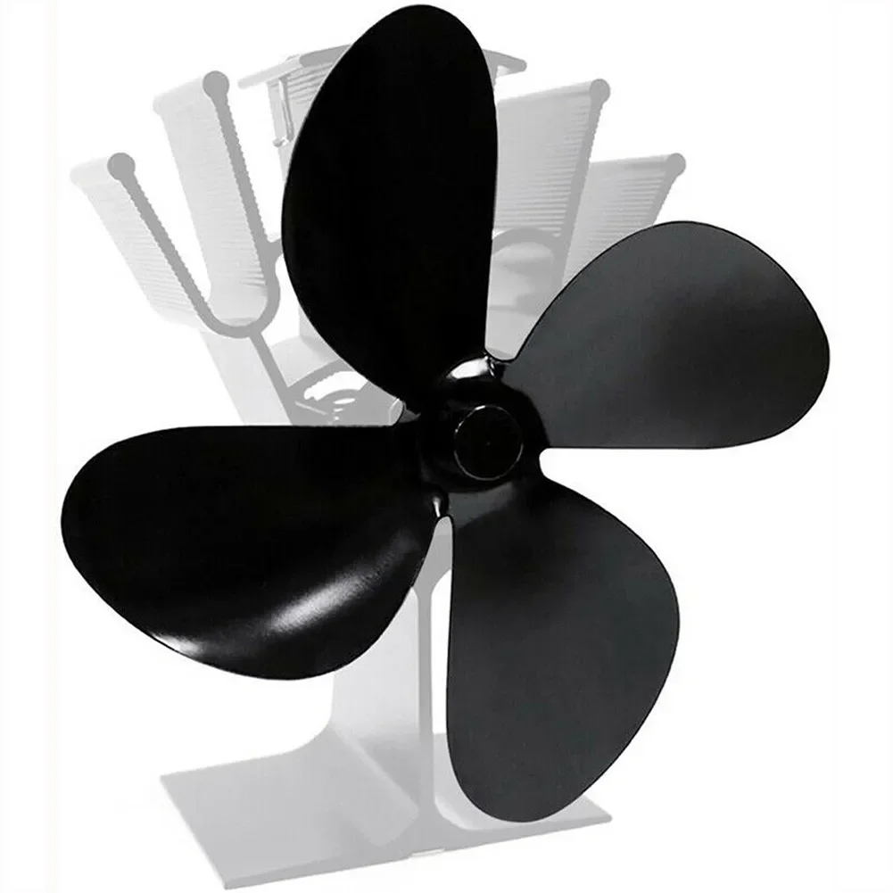 4 Leaf Fans Attachment Thermal Power Fireplace Fan Blade Fan Heat Powered Stove For Log Burner Fireplace Home Eco Friendly