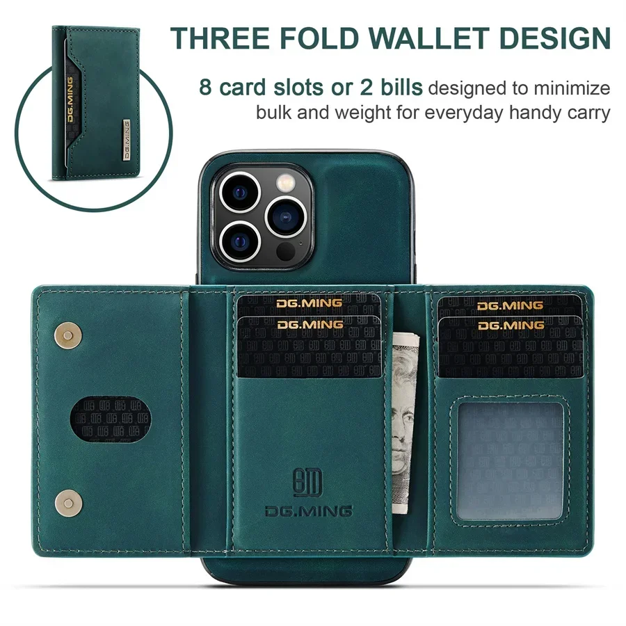 Luxuriöse Magnetische Leder-Brieftaschenhülle für iPhone 18 17 Pro Max 11 12 13 14 15 16 iPhone18 Magnet-Ständer Geld- und Kartenhalter Cover – Detail 23