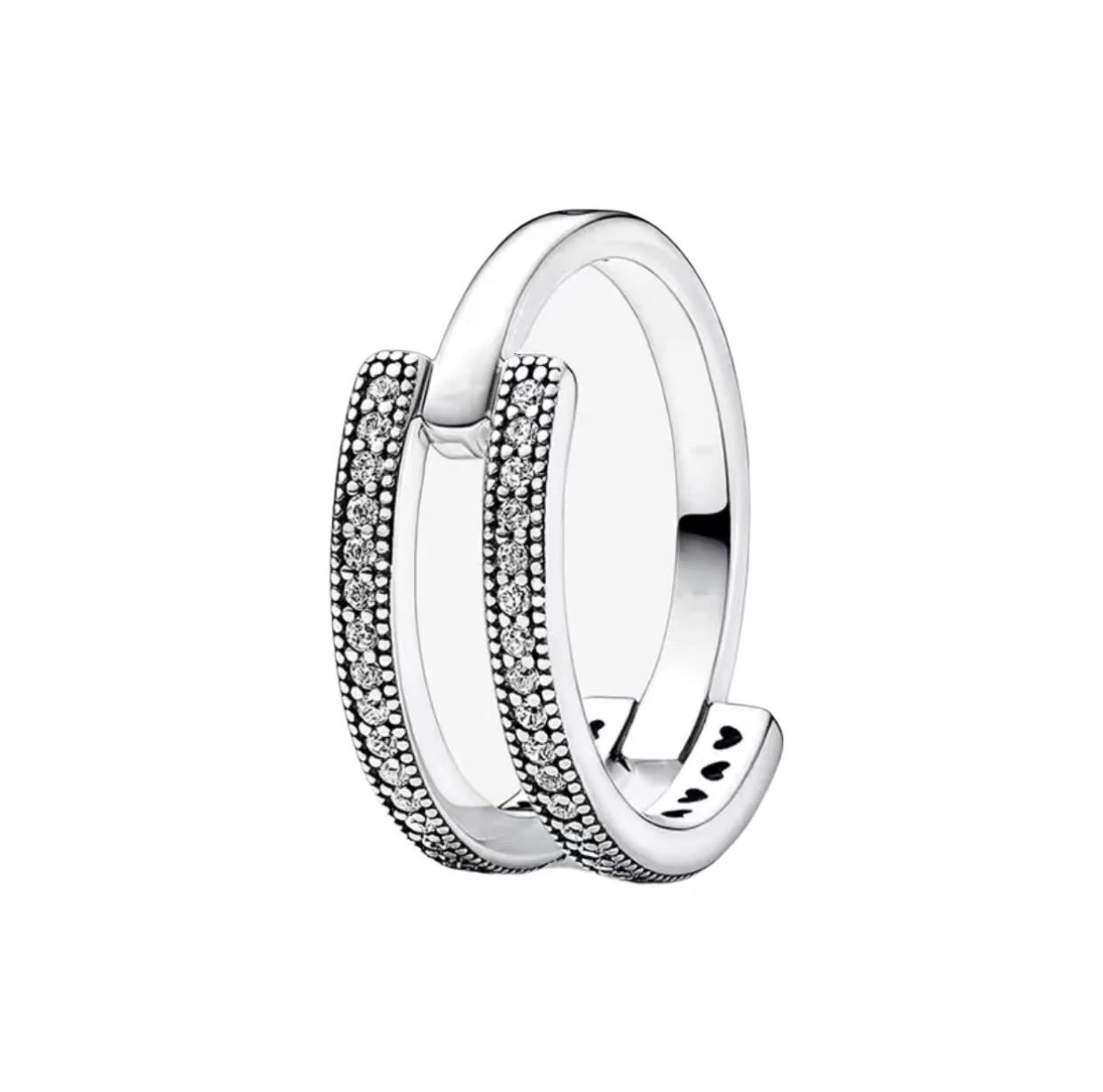Winter Collection 100%925 Sterling Silver Ring Luxury Love full Zircon ring of different widths Girlfriend Gift women's jewelry 5