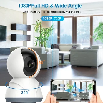 Tuya Smart Security Camera Indoor 2K with USB, 355 Pan/Tilt Cameras for Home Security with Motion Detection,2-Way Talk